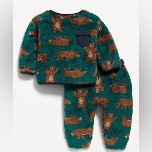 Old Navy Cozy Bear Print Fleece Set 12-18m